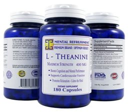 Mental Refreshment: L-Theanine, 400mg 180 Capsules – #1 Maximum Strength 132