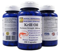 Mental Refreshment: Krill Oil 1000mg w/ Astaxanthin & Omega-3 xl – 200 Capsule (1 Bottle 126