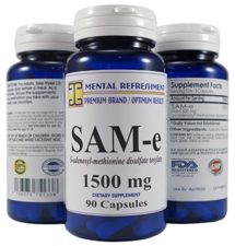 Mental Refreshment: SAM-e 1500mg 90 Capsules, S-AdenosyL-Methionine Disulfate Tosylate (1 Bottle) 30