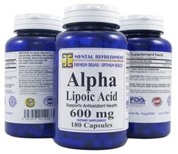 Mental Refreshment: Alpha Lipoic Acid 600mg 180caps 66
