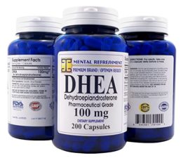 Mental Refreshment: DHEA 100MG 200 Caps – Promotes optimal hormone levels for Men and Women #1 Best 18