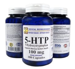 Mental Refreshment: 5-HTP: 100 mg 180 capsules (1 Bottle) 111